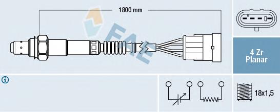 Sonda Lambda Sensor De Oxigeno Post Catalizador 77365 FAE