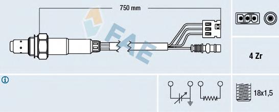 77380 FAE sonda lambda sensor de oxigeno para catalizador