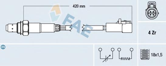 77305 FAE sonda lambda sensor de oxigeno para catalizador