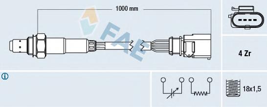 77459 FAE sonda lambda, sensor de oxígeno despues del catalizador izquierdo