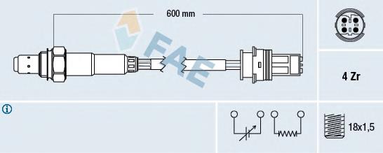 77338 FAE sonda lambda sensor de oxigeno post catalizador