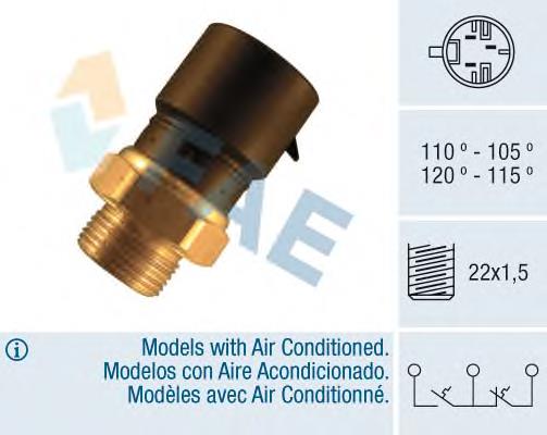 Sensor, temperatura del refrigerante (encendido el ventilador del radiador) 38225 FAE