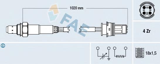 77271 FAE sonda lambda, sensor de oxígeno antes del catalizador izquierdo