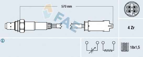 77266 FAE sonda lambda sensor de oxigeno post catalizador