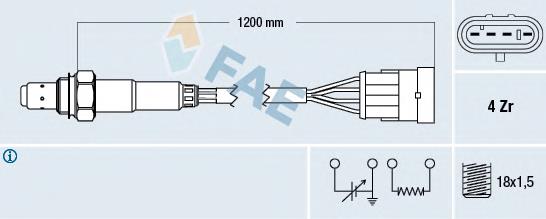 77221 FAE sonda lambda sensor de oxigeno post catalizador