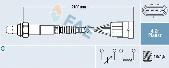 77227 FAE sonda lambda sensor de oxigeno post catalizador