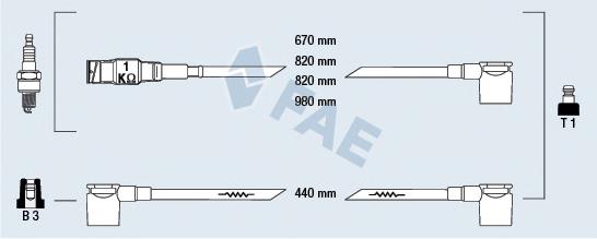 83990 FAE juego de cables de encendido