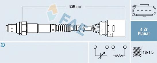 77142 FAE sonda lambda, sensor de oxígeno despues del catalizador izquierdo