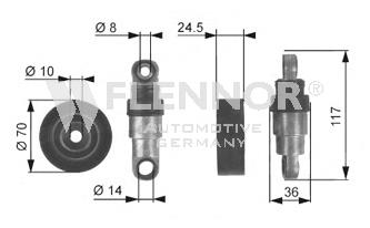 FA27995 Flennor rodillo, correa trapecial poli v