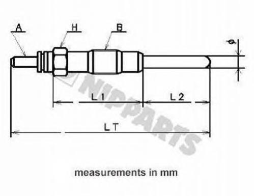 J5711004 Nipparts bujía de incandescencia