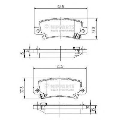 J3612025 Nipparts pastillas de freno traseras