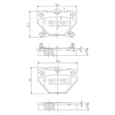 J3612018 Nipparts pastillas de freno traseras