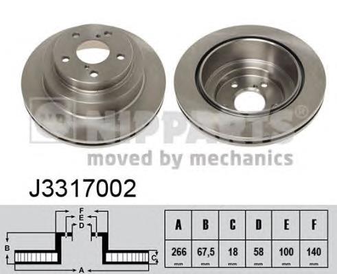 J3317002 Nipparts disco de freno trasero