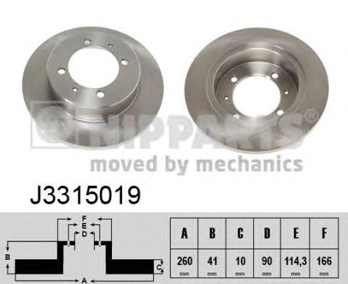 J3315019 Nipparts disco de freno trasero