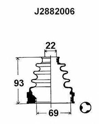 J2882006 Nipparts juego de fuelles, árbol de transmisión delantero