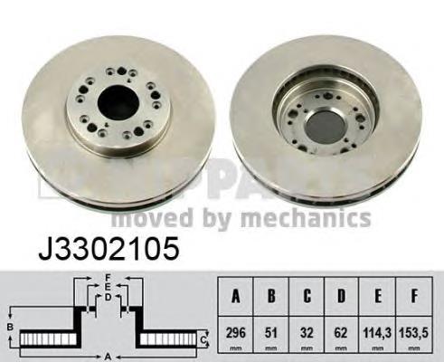 J3302105 Nipparts freno de disco delantero