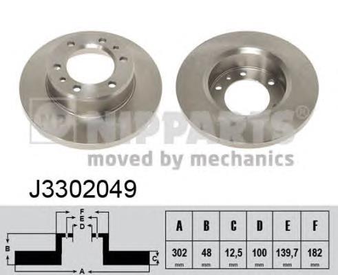 J3302049 Nipparts freno de disco delantero