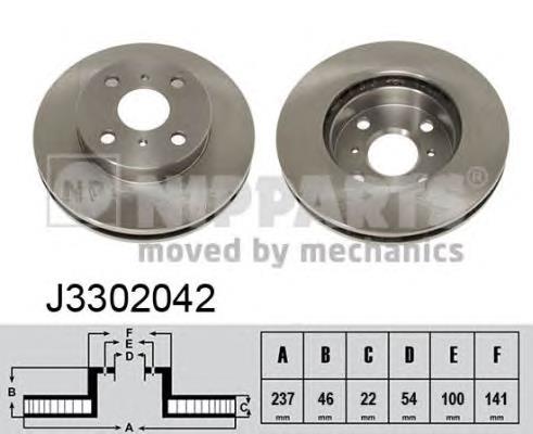 J3302042 Nipparts freno de disco delantero