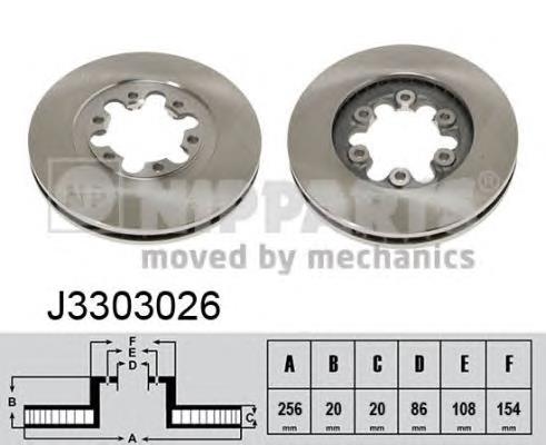 J3303026 Nipparts freno de disco delantero