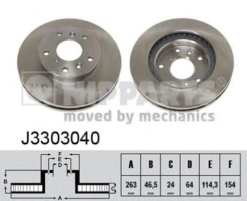 J3303040 Nipparts freno de disco delantero