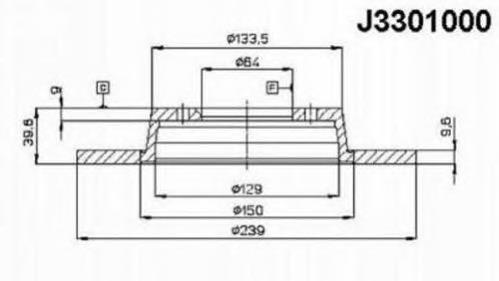 J3301000 Nipparts freno de disco delantero