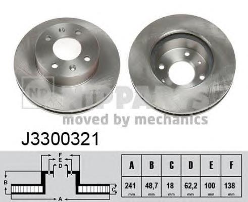 J3300321 Nipparts freno de disco delantero