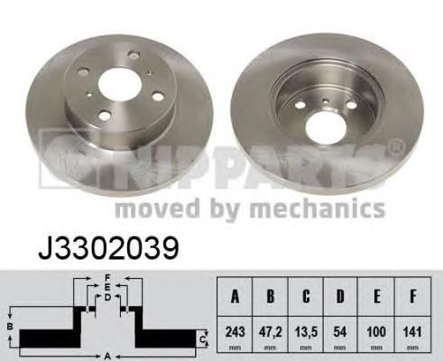 J3302039 Nipparts freno de disco delantero