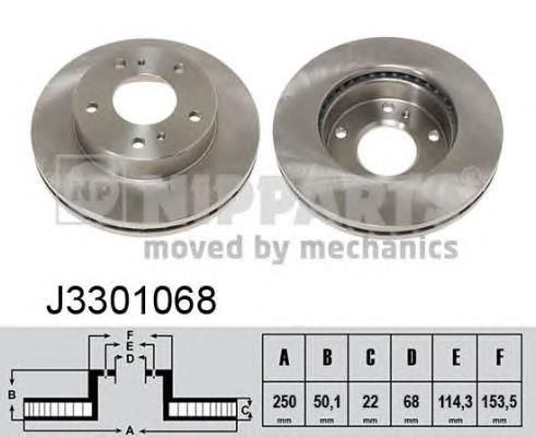 J3301068 Nipparts freno de disco delantero