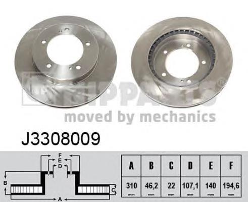 J3308009 Nipparts freno de disco delantero