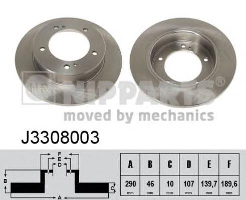 J3308003 Nipparts freno de disco delantero