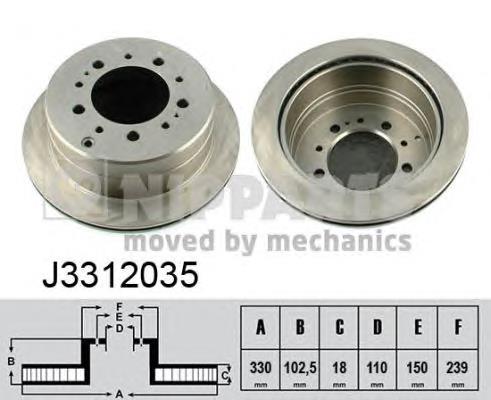 J3312035 Nipparts disco de freno trasero