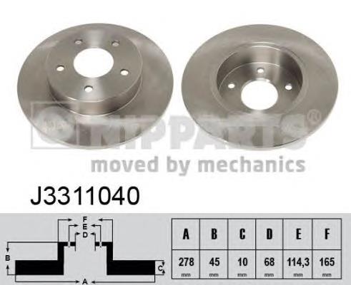 J3311040 Nipparts disco de freno trasero