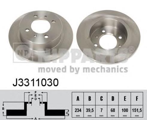 J3311030 Nipparts disco de freno trasero