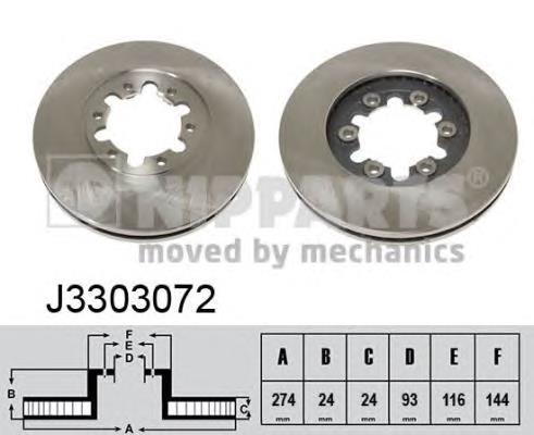 J3303072 Nipparts freno de disco delantero