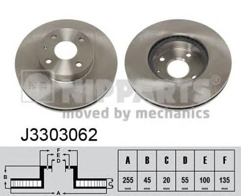 J3303062 Nipparts freno de disco delantero