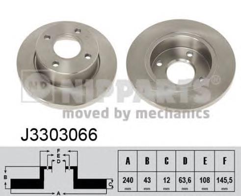 J3303066 Nipparts freno de disco delantero