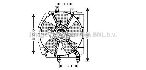 MZ7523 AVA difusor de radiador, ventilador de refrigeración, condensador del aire acondicionado, completo con motor y rodete