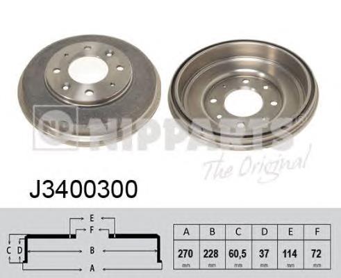 Freno de tambor trasero J3400300 Nipparts