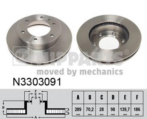 N3303091 Nipparts freno de disco delantero