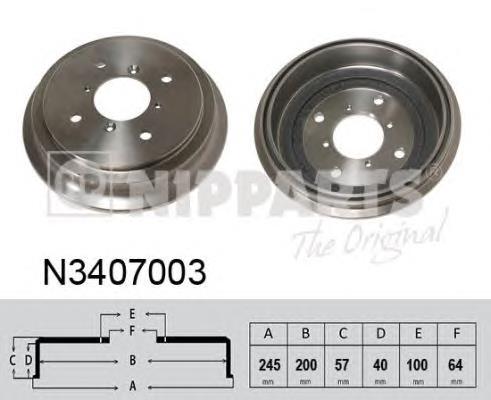 N3407003 Nipparts freno de tambor trasero