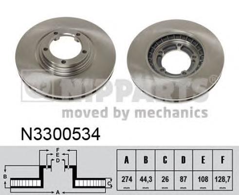 N3300534 Nipparts freno de disco delantero