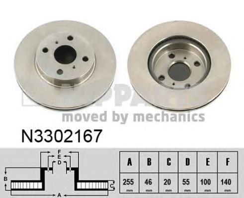 N3302167 Nipparts freno de disco delantero