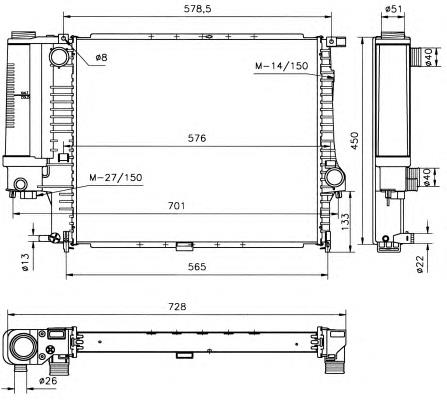 51361 NRF radiador refrigeración del motor