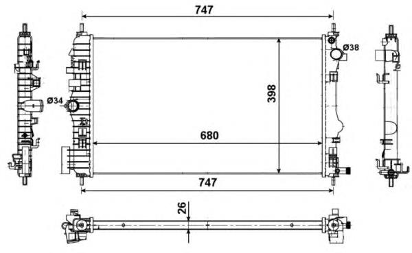 53774 NRF radiador refrigeración del motor