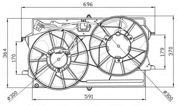 47035 NRF difusor de radiador, ventilador de refrigeración, condensador del aire acondicionado, completo con motor y rodete