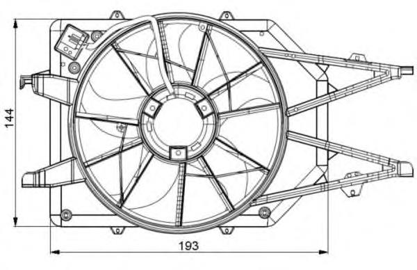 47034 NRF difusor de radiador, ventilador de refrigeración, condensador del aire acondicionado, completo con motor y rodete