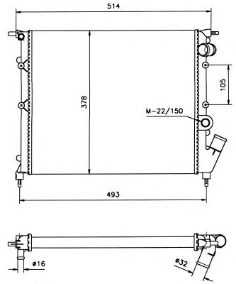 58105 NRF radiador refrigeración del motor