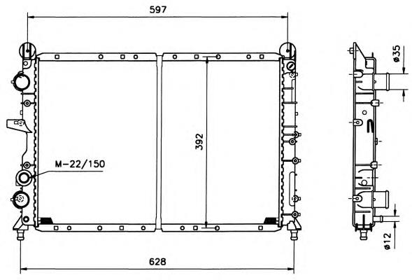 58124 NRF radiador refrigeración del motor