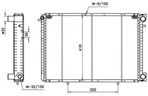 58153 NRF radiador refrigeración del motor