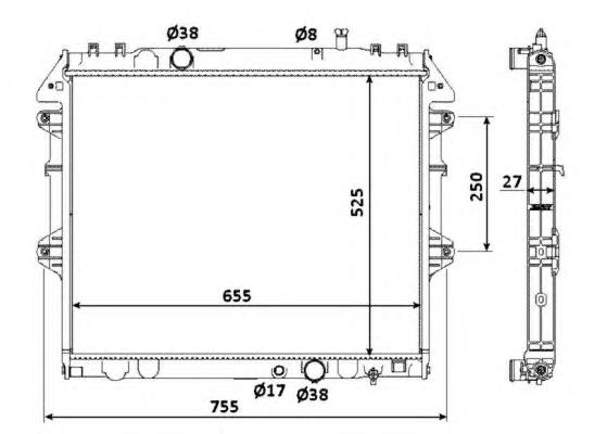 53921 NRF radiador refrigeración del motor